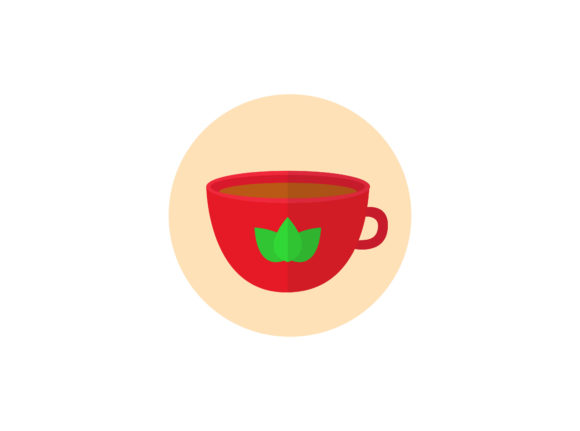 Chinese New Year Cup Tea Flat Icon Graphics