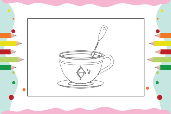 Chocolate Cup Coloring Pages for Kid Graphics