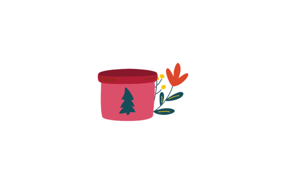 Christmas Decoration Cup Tree Vector Graphics