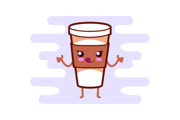 Coffee Cup Chocolate Kawaii Clipart: Graphics & Icons for Local Business