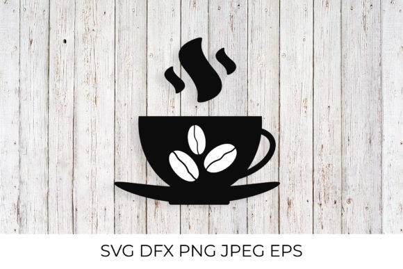 Coffee Cup with Coffee Beans Graphics