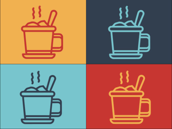 Cup Hot Food Embroidery Design