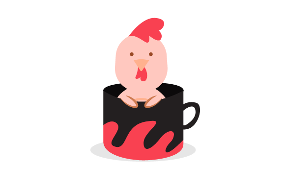 Cute Animal Chick Character Inside Cup Graphics