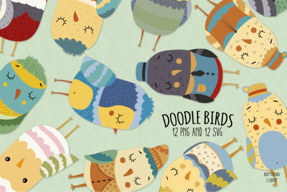 Doodle Birds SVG Set of 12