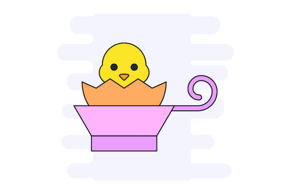 Easter Flat Illustration Cup Cute Graphics