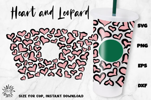 Lopard Full Wrap Venti Cold Cup 24 Oz Graphics and Crafts
