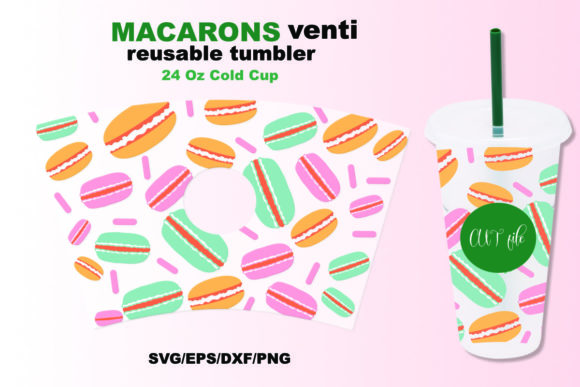 Macarons Wrap for Venti 24 OZ Cold Cup: Graphics & Crafts
