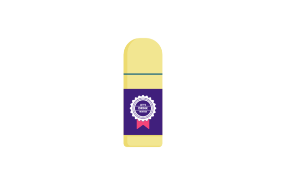 Tumbler Yellow Let's Drink Water Vector Graphics