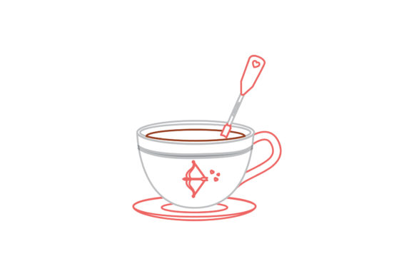 Valentine Chocolate Cup Color Line Graphics and Icons