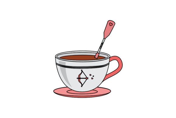 Valentine Chocolate Cup Fill Line Icon Graphics and Icons