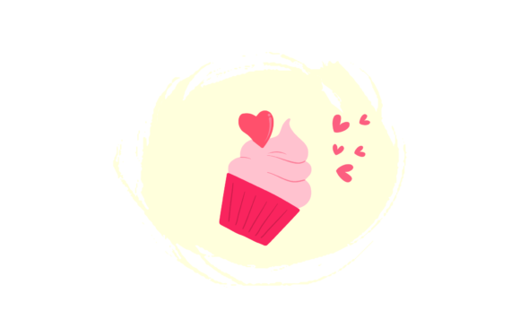 Valentine Cup Cake Romance Love Design Graphics