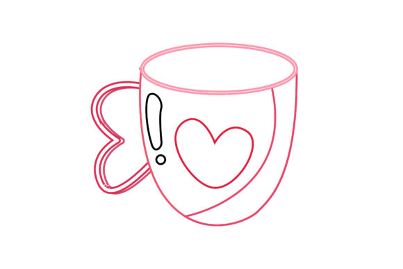 Valentine Icon Cute Cup Color Lines-02