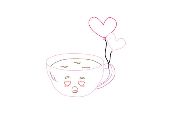 Valentine Kawaii Cup Cute Color Line