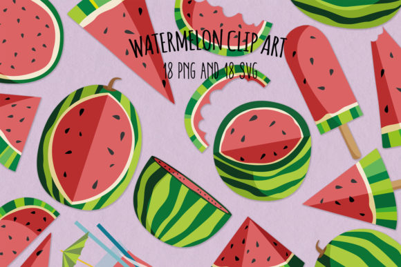 Watermelon SVG Clipart Set of 18: Graphics for Local Branding