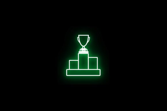 Win Cup Football Sport Icon Neon Graphics